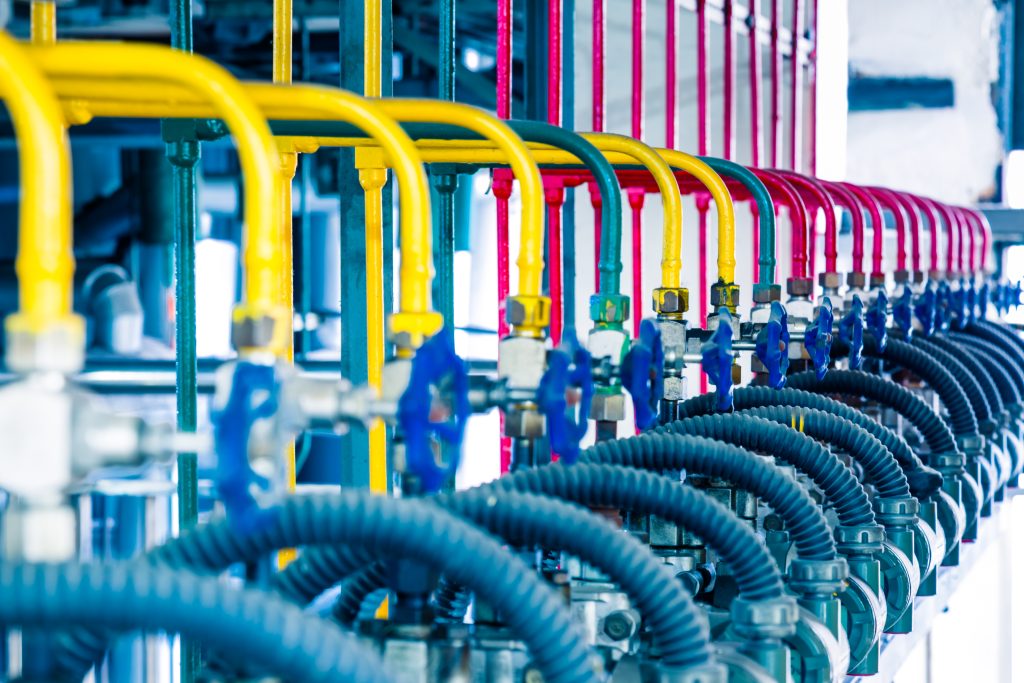 steel pipelines cables plant